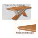 Conjunto de Mesa Retangular com Tampo MDF Ayla e 6 Cadeiras Turquesa Veludo Capuccino e Amadeirado 180 cm