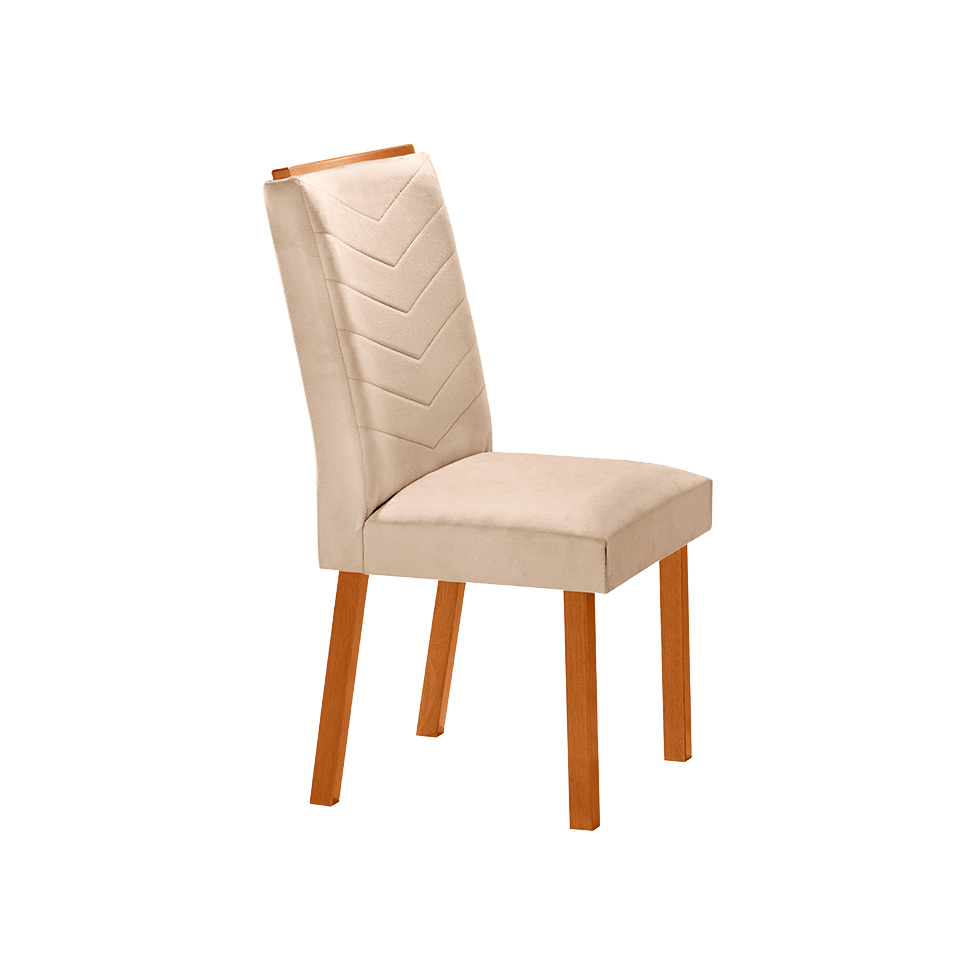 Conjunto de Mesa Retangular com Tampo MDF Ayla e 6 Cadeiras Turquesa Veludo Creme e Amadeirado 180 cm