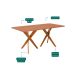 Conjunto de Mesa Retangular com Tampo MDF Cacau e 6 Cadeiras Palmas Linho Bege e Cinamomo