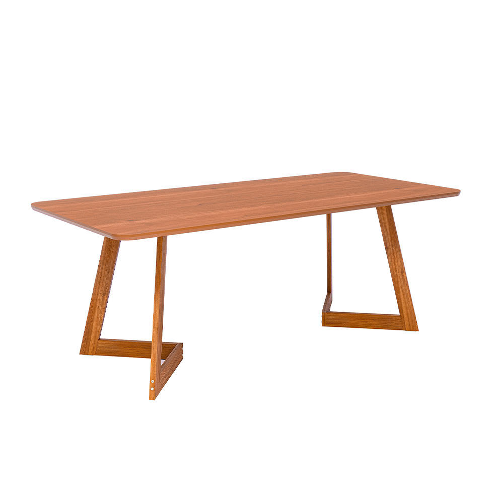 Conjunto de Mesa Retangular com Tampo MDF Caju e 8 Cadeiras Palmas Revestimento Sintético Marrom e Cinamomo