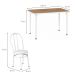 Conjunto de Mesa Retangular com Tampo MDP Amadeirado e 4 Cadeiras Roberta Revestimento Sintético Branco