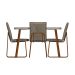 Conjunto de Mesa Retangular com Tampo MDP Petra Stellar e 4 Cadeiras Amélia Linho Areia e Rosê