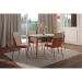 Conjunto de Mesa Retangular com Tampo MDP Petra Stellar e 4 Cadeiras Felipa Linho Areia e Caramelo