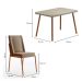 Conjunto de Mesa Retangular com Tampo MDP Petra Stellar e 4 Cadeiras Felipa Linho Areia e Caramelo