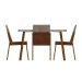 Conjunto de Mesa Retangular com Tampo MDP Petra Stellar e 4 Cadeiras Felipa Linho Areia e Caramelo