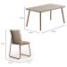 Conjunto de Mesa Retangular com Tampo MDP Petra Stellar e 6 Cadeiras Amélia Linho Areia e Rosê