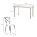 Conjunto de Mesa Retangular com Tampo MDP revestido em Fórmica e 4 Cadeiras Mariana Revestimento Sintético Branco e Champanhe