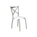 Conjunto de Mesa Retangular com Tampo MDP revestido em Fórmica e 4 Cadeiras Mariana Revestimento Sintético Branco e Champanhe