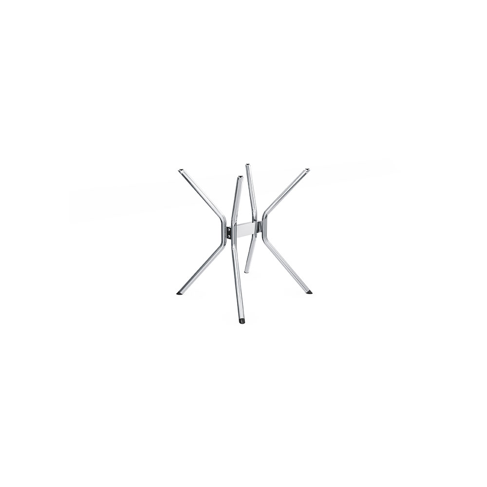 Conjunto de Mesa Retangular com Tampo Marrom e 6 Cadeiras Mariel Revestimento Sintético Branco e Cromado