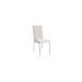 Conjunto de Mesa Retangular com Tampo Marrom e 6 Cadeiras Mariel Revestimento Sintético Branco e Cromado