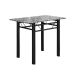 Conjunto de Mesa Retangular com Tampo de Granito e 4 Cadeiras Palma Revestimento Sintético Chanel e Preto 100 cm