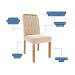 Conjunto de Mesa Retangular com Tampo de MDF Cinamomo Adele e 4 Cadeiras Paola Suede Nude e Madeira
