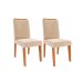 Conjunto de Mesa Retangular com Tampo de MDF Cinamomo Ariela e 4 Cadeiras Nicole Suede Bege