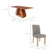 Conjunto de Mesa Retangular com Tampo de MDF Cinamomo Ágata e 6 Cadeiras Juliana Linho Grafite e Madeira