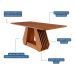 Conjunto de Mesa Retangular com Tampo de MDF Cinamomo Ágata e 6 Cadeiras Juliana Linho Grafite e Madeira