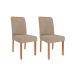 Conjunto de Mesa Retangular com Tampo de MDF Cinamomo Helena e 8 Cadeiras Fernanda Linho Bege e Madeira