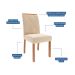 Conjunto de Mesa Retangular com Tampo de MDF Cinamomo Julieta e 4 Cadeiras Fernanda Suede Nude e Madeira