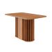 Conjunto de Mesa Retangular com Tampo de MDF Cinamomo Julieta e 4 Cadeiras Fernanda Suede Nude e Madeira