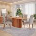 Conjunto de Mesa Retangular com Tampo de MDF Cinamomo Julieta e 6 Cadeiras Juliana Linho Grafite e Madeira