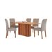 Conjunto de Mesa Retangular com Tampo de MDF Cinamomo Julieta e 6 Cadeiras Juliana Linho Grafite e Madeira