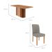 Conjunto de Mesa Retangular com Tampo de MDF Cinamomo Julieta e 6 Cadeiras Juliana Linho Grafite e Madeira