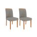 Conjunto de Mesa Retangular com Tampo de MDF Cinamomo Julieta e 6 Cadeiras Juliana Linho Grafite e Madeira