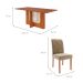 Conjunto de Mesa Retangular com Tampo de MDF Cinamomo Louise e 6 Cadeiras Fernanda Suede Joli e Madeira