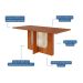 Conjunto de Mesa Retangular com Tampo de MDF Cinamomo Louise e 6 Cadeiras Fernanda Suede Joli e Madeira