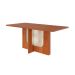 Conjunto de Mesa Retangular com Tampo de MDF Cinamomo Louise e 6 Cadeiras Fernanda Suede Joli e Madeira
