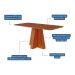 Conjunto de Mesa Retangular com Tampo de MDF Cinamomo Maitê e 6 Cadeiras Fernanda Linho Grafite e Madeira