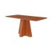 Conjunto de Mesa Retangular com Tampo de MDF Cinamomo Maitê e 6 Cadeiras Fernanda Linho Grafite e Madeira