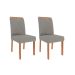 Conjunto de Mesa Retangular com Tampo de MDF Cinamomo Maitê e 6 Cadeiras Fernanda Linho Grafite e Madeira
