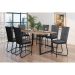 Conjunto de Mesa Retangular com Tampo de MDP Amadeirado Atlanta e 6 Cadeiras Mônaco Revestimento Sintético Cinza e Preto
