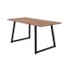 Conjunto de Mesa Retangular com Tampo de MDP Amadeirado Atlanta e 6 Cadeiras Mônaco Revestimento Sintético Cinza e Preto