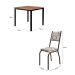 Conjunto de Mesa Retangular com Tampo de MDP Amadeirado e 4 Cadeiras Adriana II Revestimento Sintético Cedro e Preto