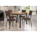Conjunto de Mesa Retangular com Tampo de MDP Amadeirado e 4 Cadeiras Adriana II Revestimento Sintético Imbuia e Preto