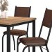Conjunto de Mesa Retangular com Tampo de MDP Amadeirado e 4 Cadeiras Adriana II Revestimento Sintético Imbuia e Preto