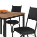 Conjunto de Mesa Retangular com Tampo de MDP Amadeirado e 4 Cadeiras Adriana II Revestimento Sintético Preto