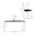 Conjunto de Mesa Retangular com Tampo de MDP Amadeirado e 6 Cadeiras Adriana I Revestimento Sintético Cacau e Branco