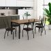 Conjunto de Mesa Retangular com Tampo de MDP Amadeirado e 6 Cadeiras Adriana I Revestimento Sintético Cacau e Preto