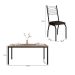 Conjunto de Mesa Retangular com Tampo de MDP Amadeirado e 6 Cadeiras Adriana I Revestimento Sintético Cacau e Preto