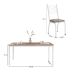 Conjunto de Mesa Retangular com Tampo de MDP Amadeirado e 6 Cadeiras Adriana I Revestimento Sintético Cedro e Branco