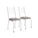 Conjunto de Mesa Retangular com Tampo de MDP Amadeirado e 6 Cadeiras Adriana I Revestimento Sintético Cedro e Branco