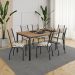 Conjunto de Mesa Retangular com Tampo de MDP Amadeirado e 6 Cadeiras Adriana I Revestimento Sintético Cedro e Preto