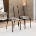 Conjunto de Mesa Retangular com Tampo de MDP Amadeirado e 6 Cadeiras Adriana I Revestimento Sintético Cedro e Preto