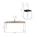 Conjunto de Mesa Retangular com Tampo de MDP Amadeirado e 6 Cadeiras Adriana I Revestimento Sintético Imbuia e Branco