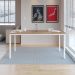 Conjunto de Mesa Retangular com Tampo de MDP Amadeirado e 6 Cadeiras Adriana I Revestimento Sintético Imbuia e Branco