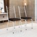 Conjunto de Mesa Retangular com Tampo de MDP Amadeirado e 6 Cadeiras Adriana I Revestimento Sintético Imbuia e Branco