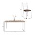 Conjunto de Mesa Retangular com Tampo de MDP Amadeirado e 6 Cadeiras Adriana I Revestimento Sintético Palha e Branco
