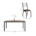 Conjunto de Mesa Retangular com Tampo de MDP Amadeirado e 6 Cadeiras Adriana I Revestimento Sintético Palha e Preto